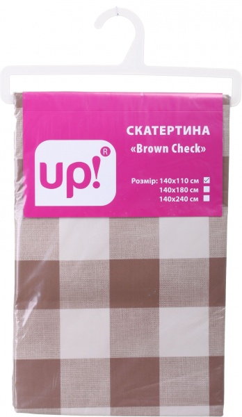 Скатертина Check 140x110 см коричневий UP! (Underprice) 