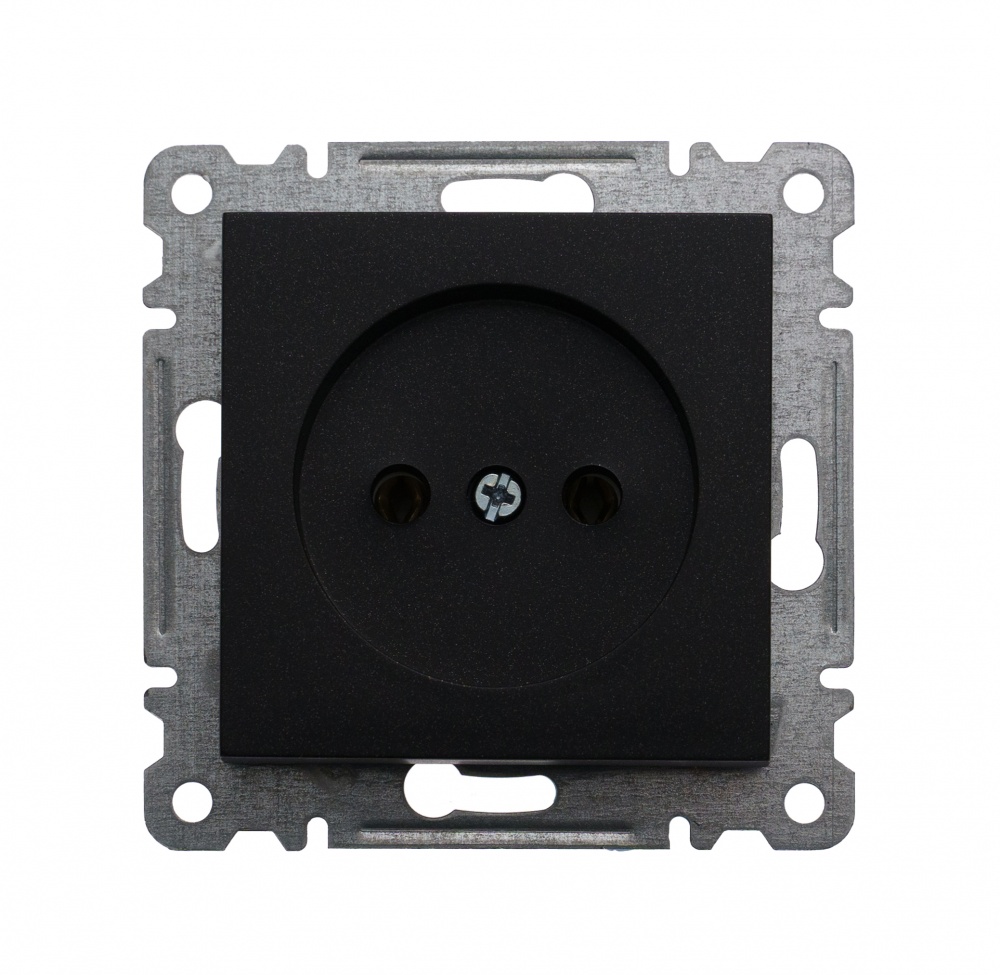Механізм розетки без заземлення Makel Karea IP20 чорний 57054022