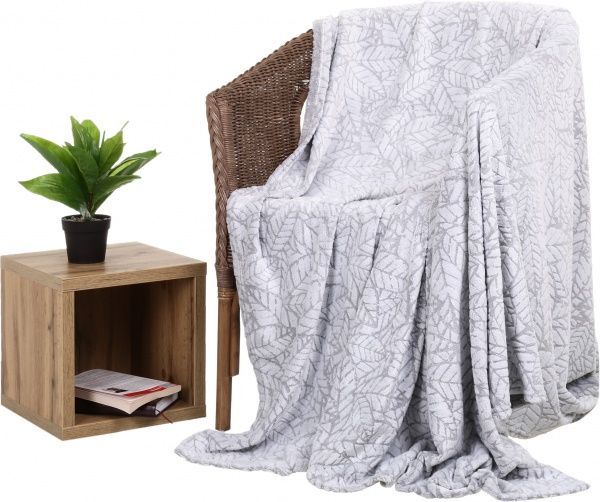 Плед 3D Embossed Leaf 200x220 см серый La Nuit 