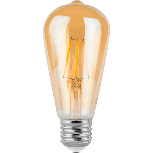 Лампа светодиодная Gauss Black Filament Gold ST64 6 Вт E27 2400 К 220 В прозрачная 102802006 