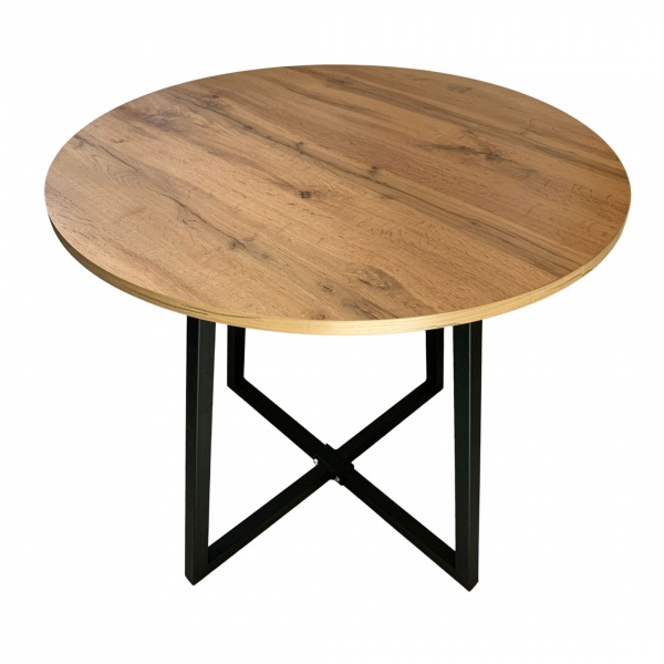 Стол круглый на металлической основе Stern Дуб Тахо 750х800 мм 
