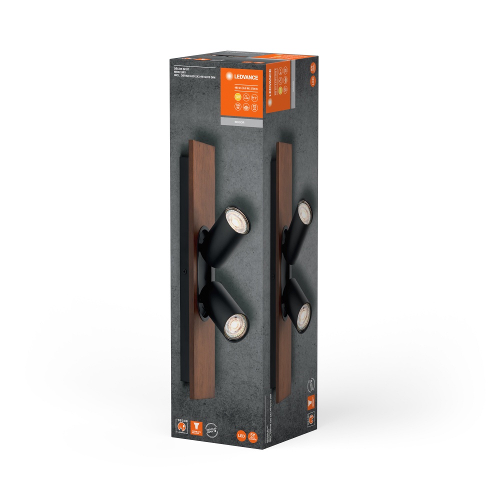 Спот Ledvance Mercury 2x3,4 Вт GU10 чорний