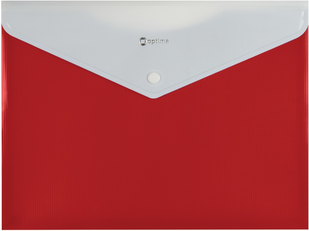 Папка-конверт А4 непрозора на кнопці Смуга червона Optima O31315-03