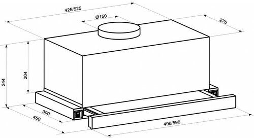 Витяжка Eleyus Storm G 1200 LED SMD 60 WH