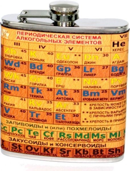 Фляга Периодическая система алгогольних элементов A134