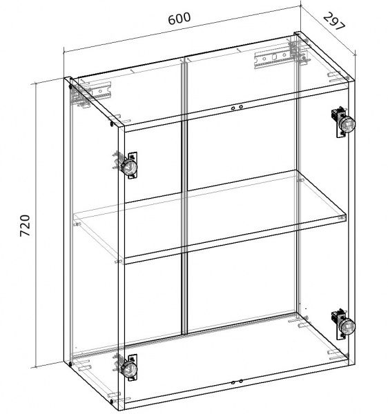 Шафа верхня Грейд розпашна 600x720x300 мм горіх темний 