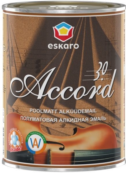Емаль Eskaro алкідна тиксотропна Accord 30 tix TR база під тонування напівмат 0,9л