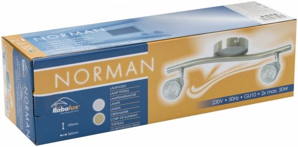 Спот Rabalux Norman 2x50 Вт GU10 бронзовий 6556 