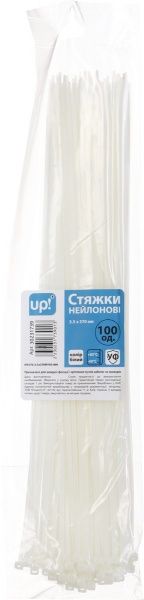 Стяжка кабельная UP! (Underprice) 3.5х370 мм 100 шт. белый 