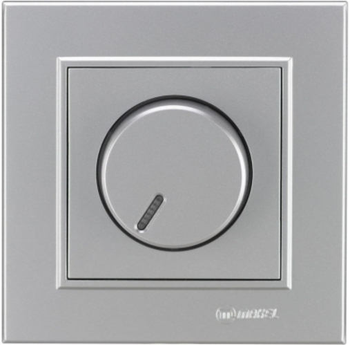 Светорегулятор поворотный Makel Karea 600 Вт 20 IP серебряный 56065011