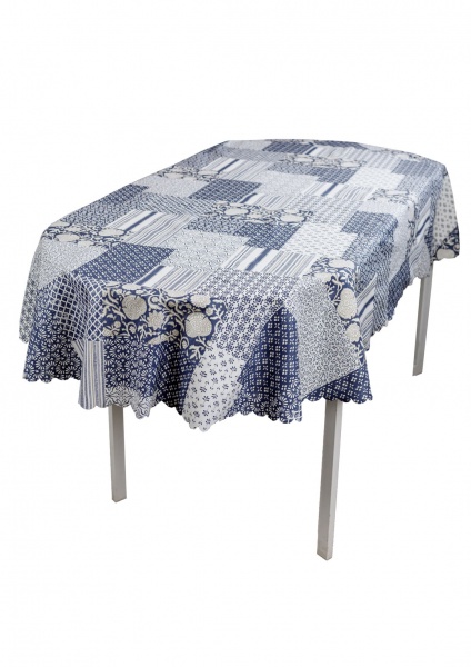 Скатерть водонепроницаемая Simfoni Пьетра синяя 136x176 см Прованс 