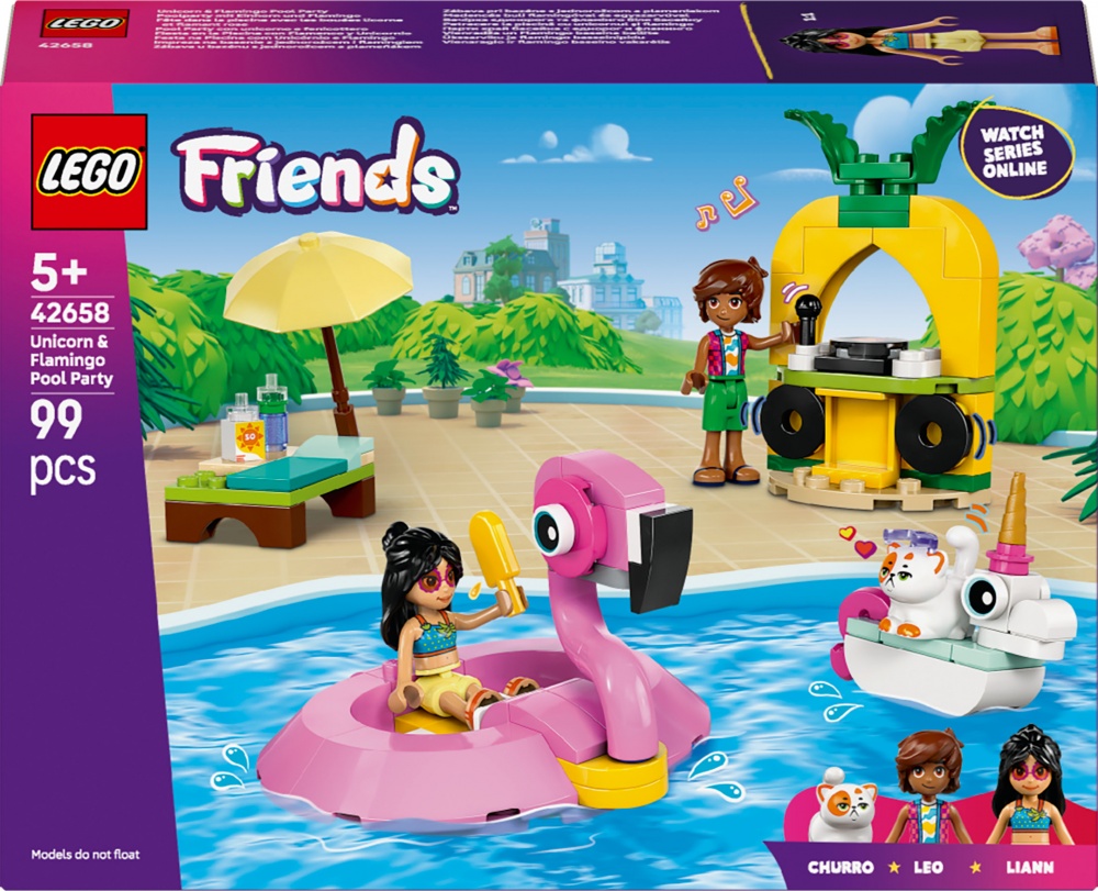 Конструктор LEGO Friends Вечірка єдинорога та фламінго біля басейну 42658