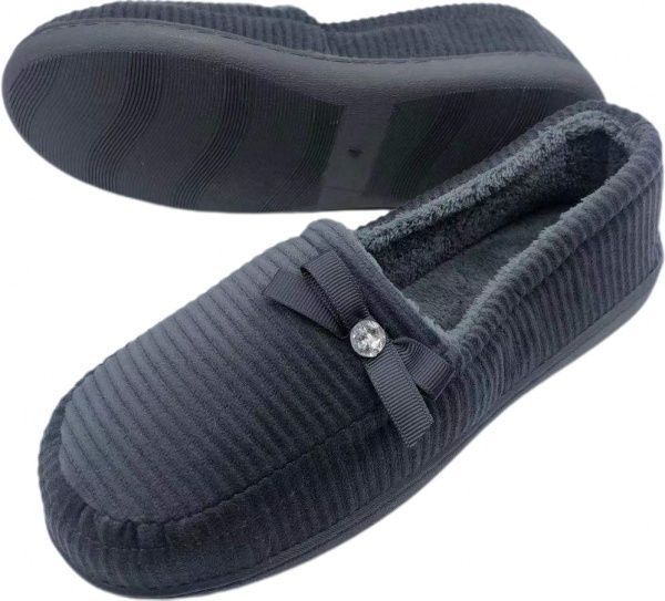 Тапки домашние La Nuit Велюр страйп р. 36-37 серый 