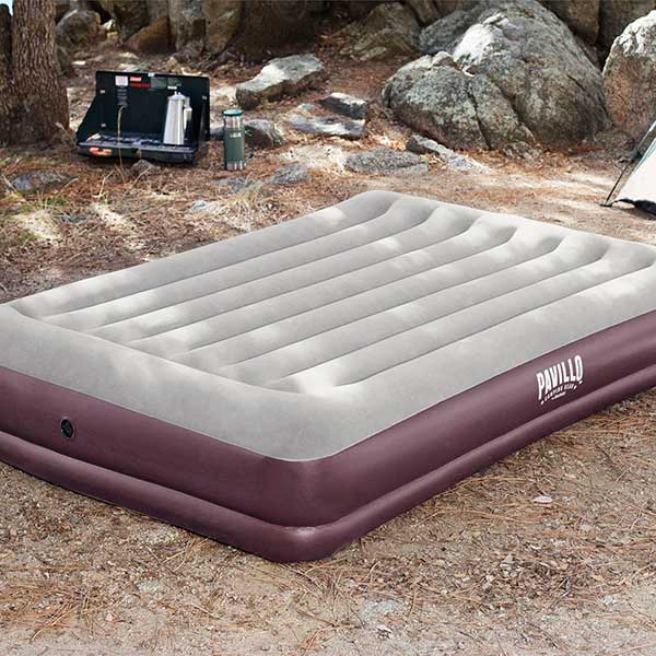 Матрас надувной Bestway Queen 203х152 см бордовый с бежевым