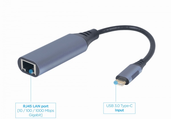 Адаптер Cablexpert A-USB3C-LAN-01, USB type-C 0,15 м (A-USB3C-LAN-01) 