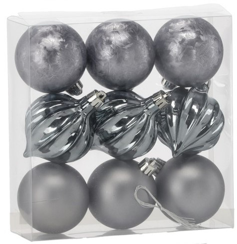 Набор елочных шаров Тайм Еко микс d 6 мм 9 шт./уп.