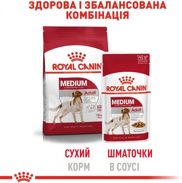 Корм Royal Canin для собак MEDIUM ADULT (Медіум Едалт соус), пауч, 140 г