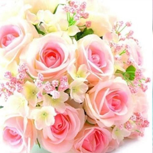 Набір для творчості зі стразами на підрамнику Трояндова ніжність 30x30 см Діамантові ручки 