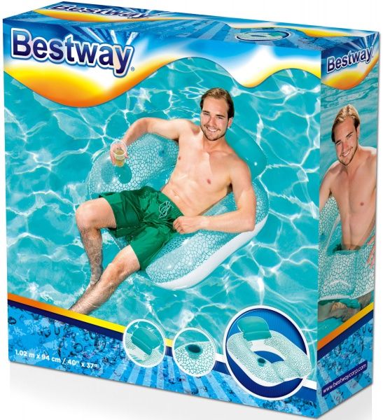 Круг надувной Bestway с подголовником 102х94 см (43097)