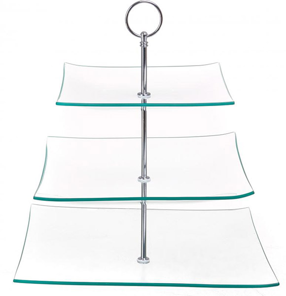 Блюдо квадратне 3-х ярусне Glossy Fiora 