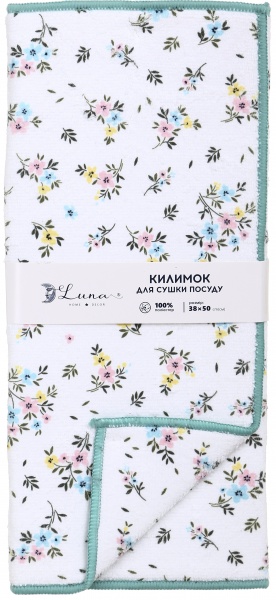 Коврик для сушки посуды Luna Дейзи 38х50 см ментол