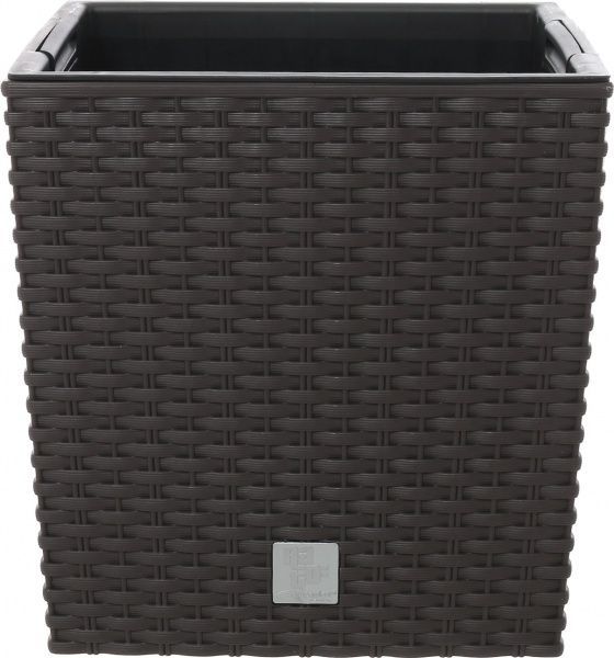 Горщик пластиковий Prosperplast Rato low 2 в 1 квадратний 6,8л коричневий (70892-440) 