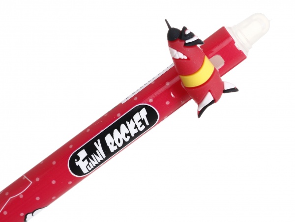 Ручка гелева напиши-зітри ракета червона 
