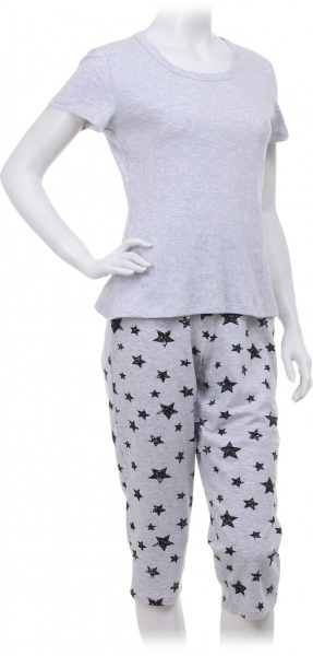 Костюм домашний женский Flis clothes Ночная звездочка р. M черный с серым 