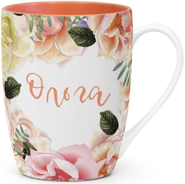 Чашка именная Флора 057-Ольга Be Happy