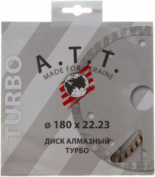 Диск алмазний відрізний A.T.T.  180x2,2x22,2 граніт камінь бетон 4310015