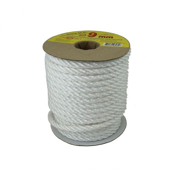 Канат Радосвіт полипропиленовый 9 мм 25 м белый