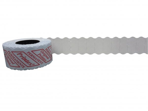 Этикетки-ценники Printex 26х12 мм белые фигурные 