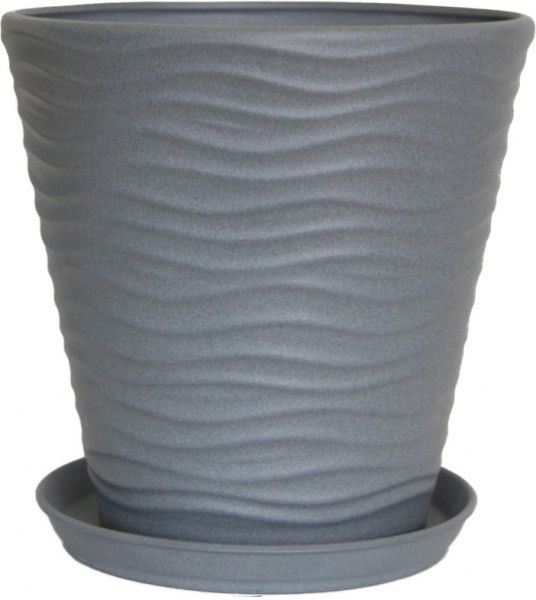 Горщик керамічний Оріана-Запоріжкераміка Нова Хвиля №2 крошка фігурний 9,5 л металік 