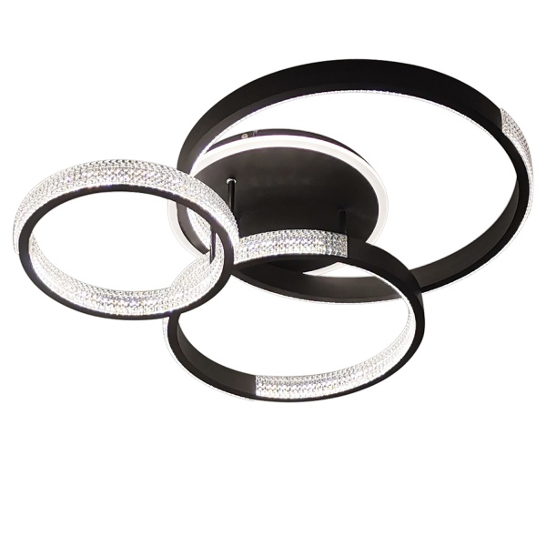 Люстра світлодіодна Victoria Lighting з пультом д/к 90 Вт чорний Medea/PL3 black 