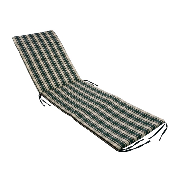 Матрас на шезлонг SUN акрил бежево-зелёная клетка