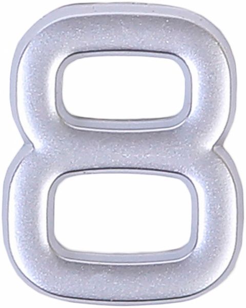 Цифра 8 пластик матовий хром 40 мм Larvij LNP4 MS #8