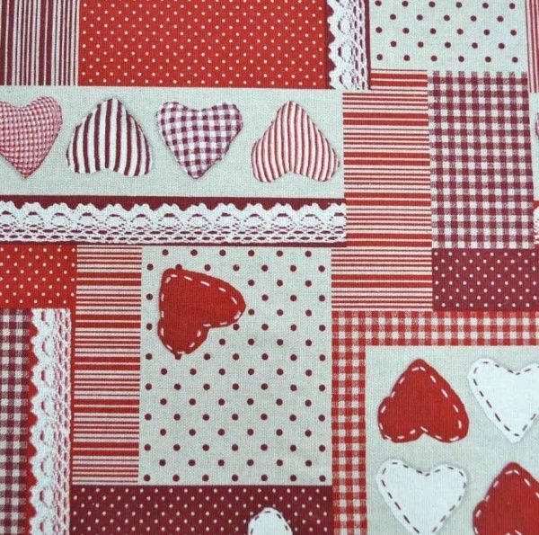 Скатерть Кружево 136x220 см красный с белым Прованс 