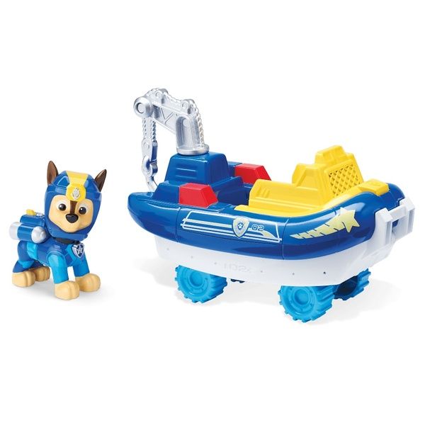 Игровой набор Spin Master Щенячий патруль: спасательный автомобиль с фигуркой Гонщика (серия «Морской патруль») SM16702/0518 