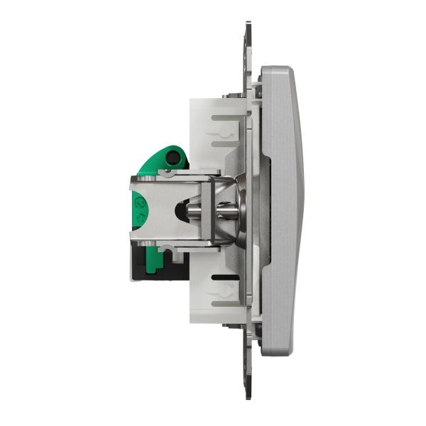 Розетка компьютерная без заземления Schneider Electric Sedna Design RJ45 категория 5E UTP алюминий SDD113451