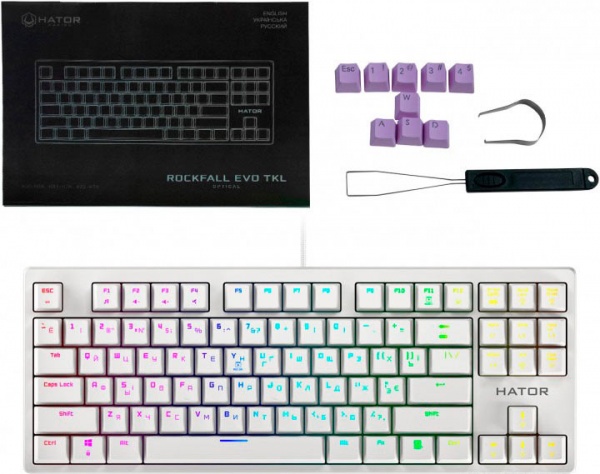 Клавиатура Hator Rockfall EVO TKL Kailh Optical (HTK-631) white 