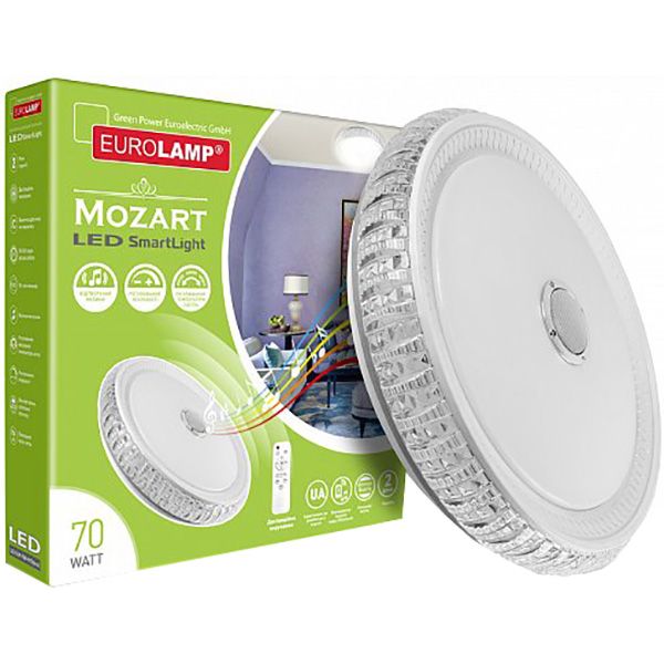 Світильник світлодіодний Eurolamp Smart Light Mozart музичний із пультом ДК 70 Вт білий 3000-6000 К 