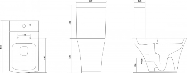 Унитаз-компакт EGO LEX Rimless з сид. S/C
