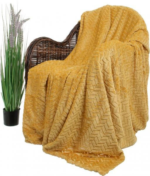 Плед Flannel Plush 200x220 см горчичный La Nuit 