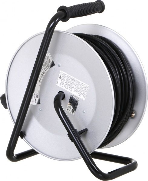 Удлинитель на катушке Electraline с заземлением 4 гн. черный 50 м 49048