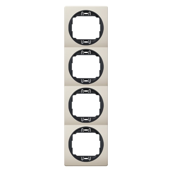 Рамка чотиримісна Aling-Conel Eon вертикальна бежевий/чорний E6714.9E