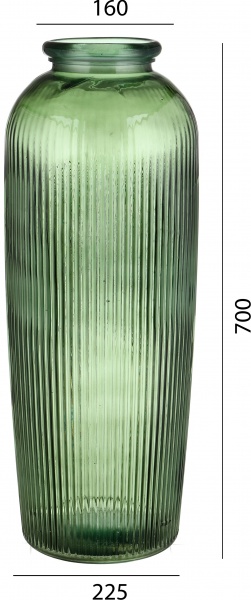 Ваза стеклянная San Miguel Daroca 70 см зеленая 