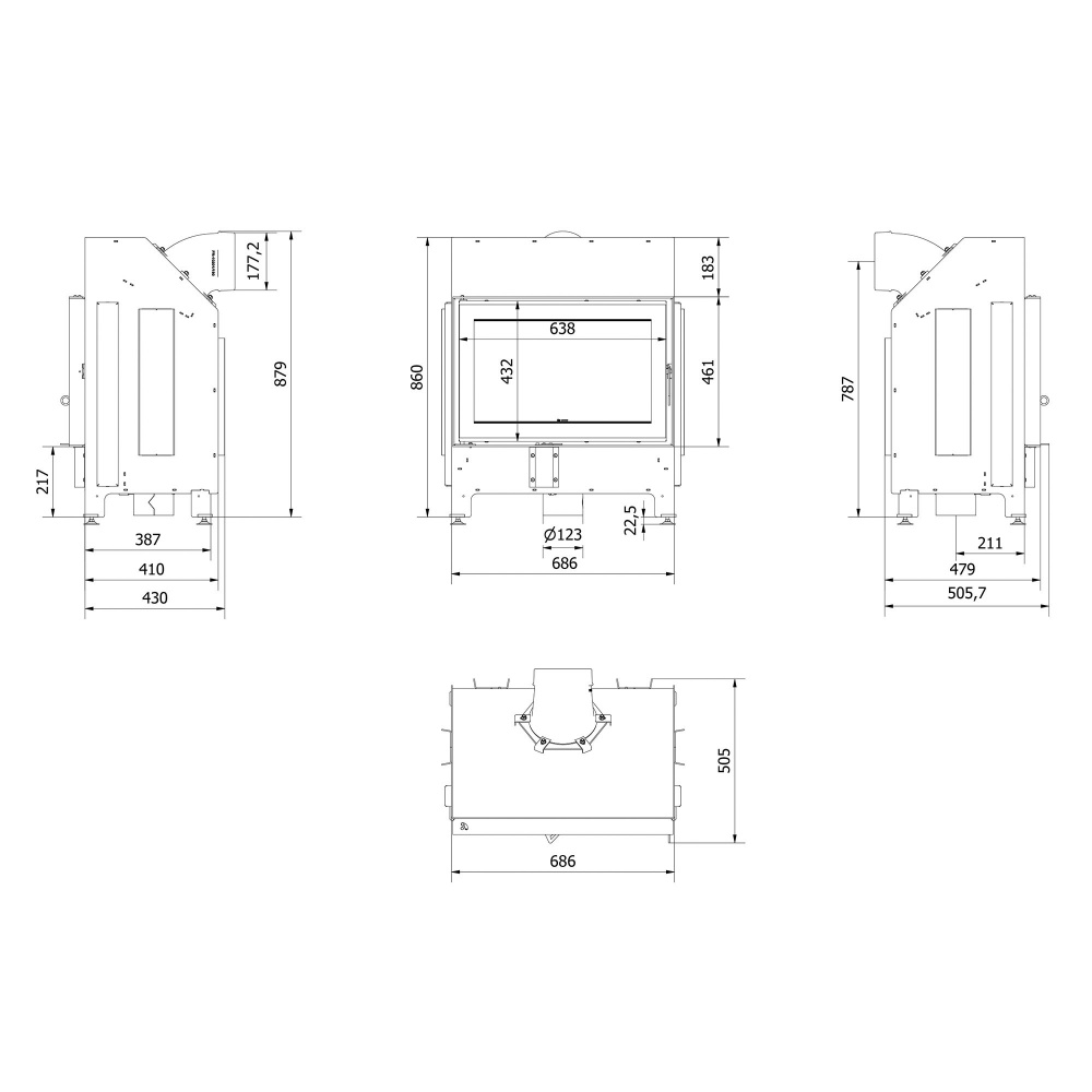 Топка для камина GETEBORG