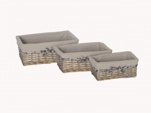 Кошик плетений з текстилем Natural House FB-18L прямокутний 39х29х15см 