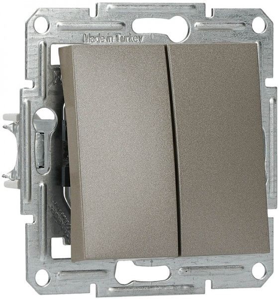 Переключатель проходной двухклавишный Schneider Electric Asfora 10 А 250В IP20 бронзовый EPH0600169