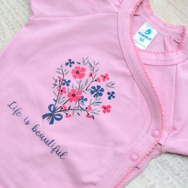 Боди детское Minikin Life is beautiful р.68 розовый 203202 